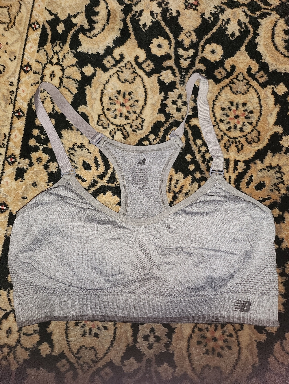 New Balance Light Gray Seamless Racerback Sports Bra